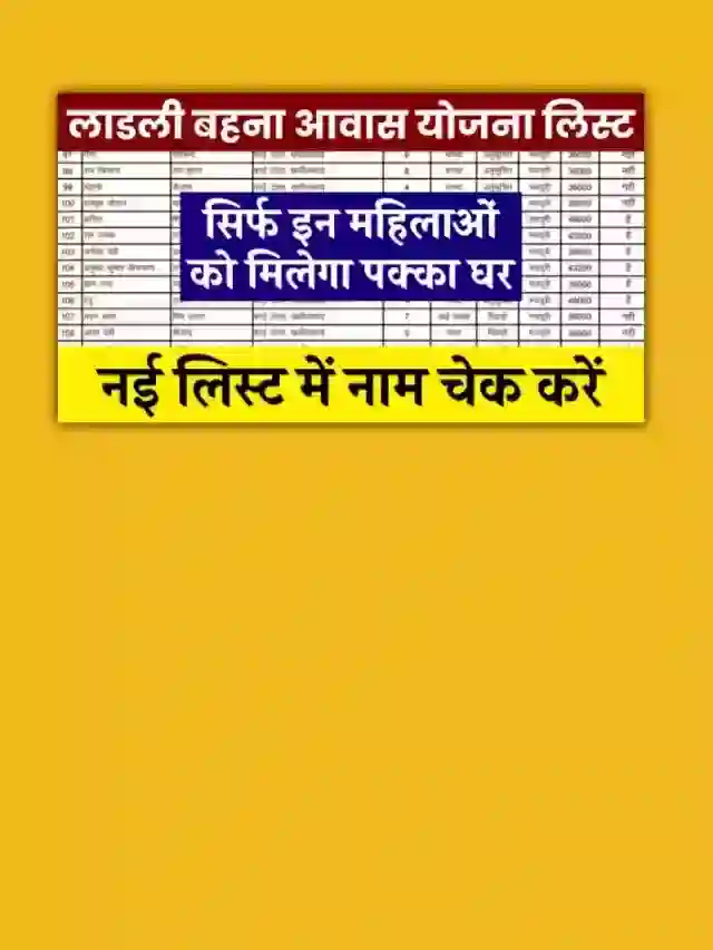 Ladli Bahana aawas Yojana list chek: इस लिस्ट में अपना नाम चेक करे